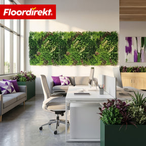 Plantevæg | Hera | Naturtro, vedligeholdelsesfrit kunstplante-panel | Solbestandig & udvidelig med klik-system | 100 × 100 cm