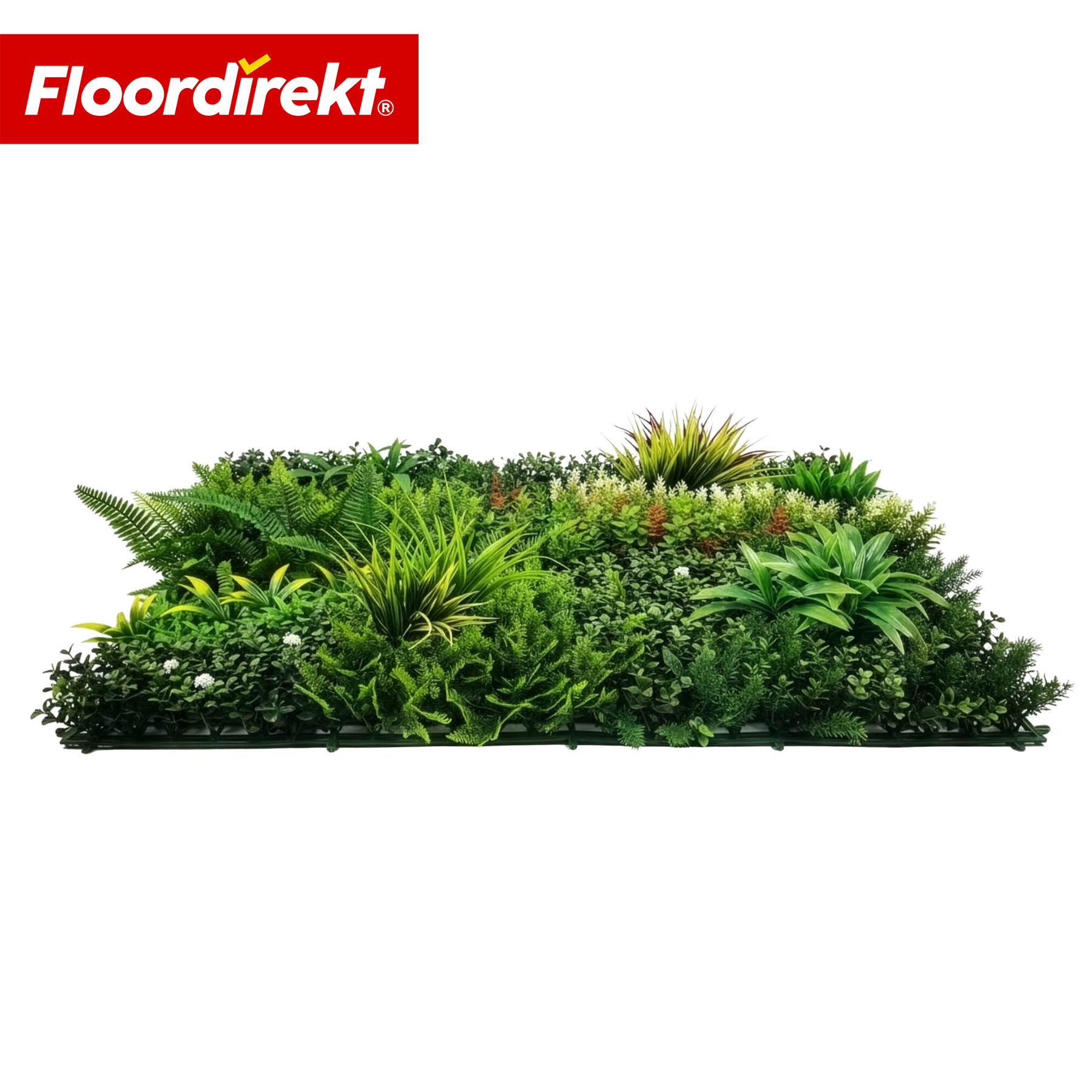 Plantevæg | Meadow | Naturtro kunstplante-panel, solbestandig & vedligeholdelsesfri | Udvideligt klik-system | 100 × 100 cm