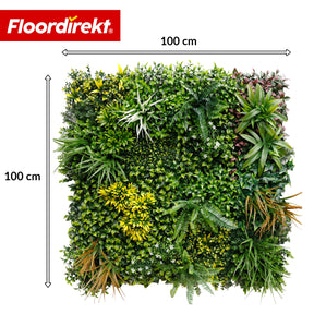 Plantevæg | Spring Garden | Naturtro, vedligeholdelsesfrit grønpanel | Solbestandig & udvidelig med klik-system | 100 × 100 cm