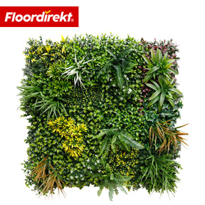Plantevæg | Spring Garden | Naturtro, vedligeholdelsesfrit grønpanel | Solbestandig & udvidelig med klik-system | 100 × 100 cm