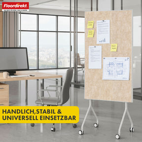 Mobil præsentationstavle | Giant | Dobbeltsidet filtstavle 80 x 120 cm med låsbare hjul og hylde | Fås i flere farver