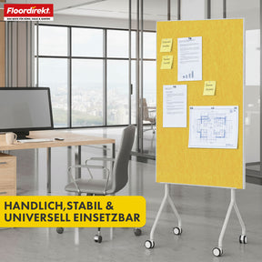 Mobil præsentationstavle | Giant | Dobbeltsidet filtstavle 80 x 120 cm med låsbare hjul og hylde | Fås i flere farver
