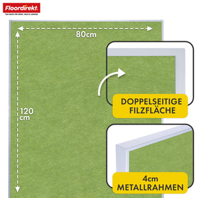 Mobil præsentationstavle | Giant | Dobbeltsidet filtstavle 80 x 120 cm med låsbare hjul og hylde | Fås i flere farver