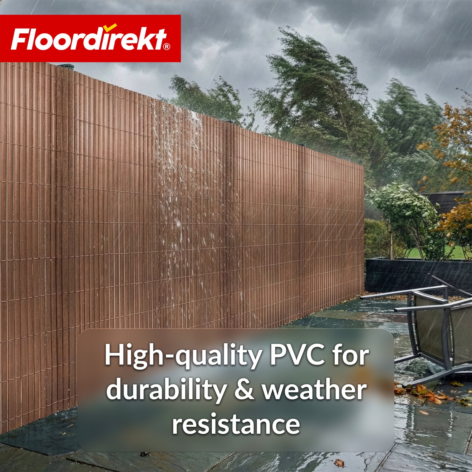 PVC-læhegn | Vejrbestandigt & UV-bestandigt | Afskærmning til altan & have | 4 farver | Fås i flere størrelser