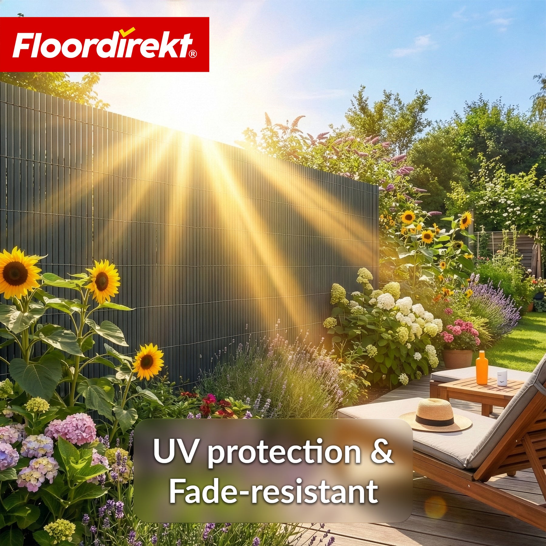 PVC-læhegn | Vejrbestandigt & UV-bestandigt | Afskærmning til altan & have | 4 farver | Fås i flere størrelser