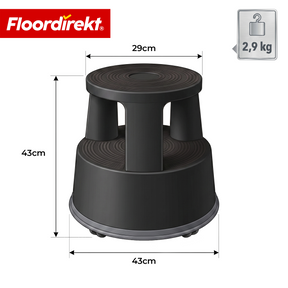 Rullehocker | Plast trin med hjul (elefantfod) | skridsikker & TÜV-certificeret