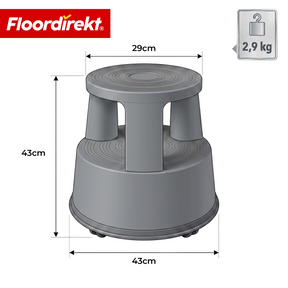 Rullehocker | Plast trin med hjul (elefantfod) | skridsikker & TÜV-certificeret