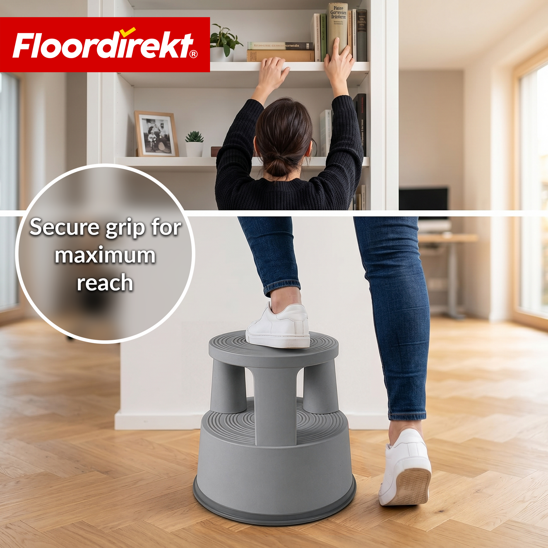 Rullehocker | Plast trin med hjul (elefantfod) | skridsikker & TÜV-certificeret
