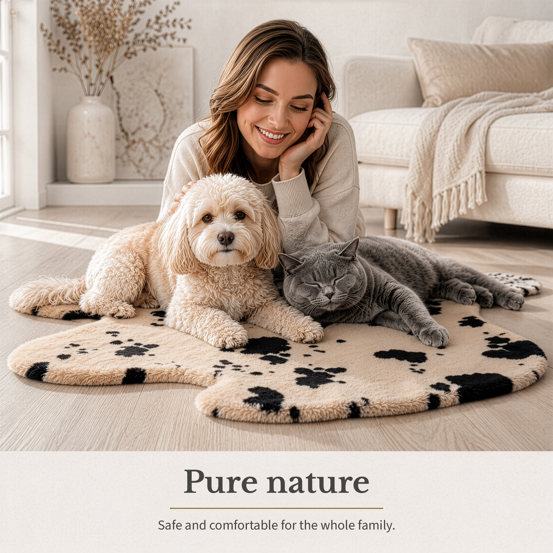 Design lammeskind | Audrey | Ægte lammeskind af 100 % fåreuld | Blødt & Naturligt