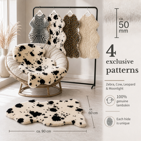 Design lammeskind | Audrey | Ægte lammeskind af 100 % fåreuld | Blødt & Naturligt