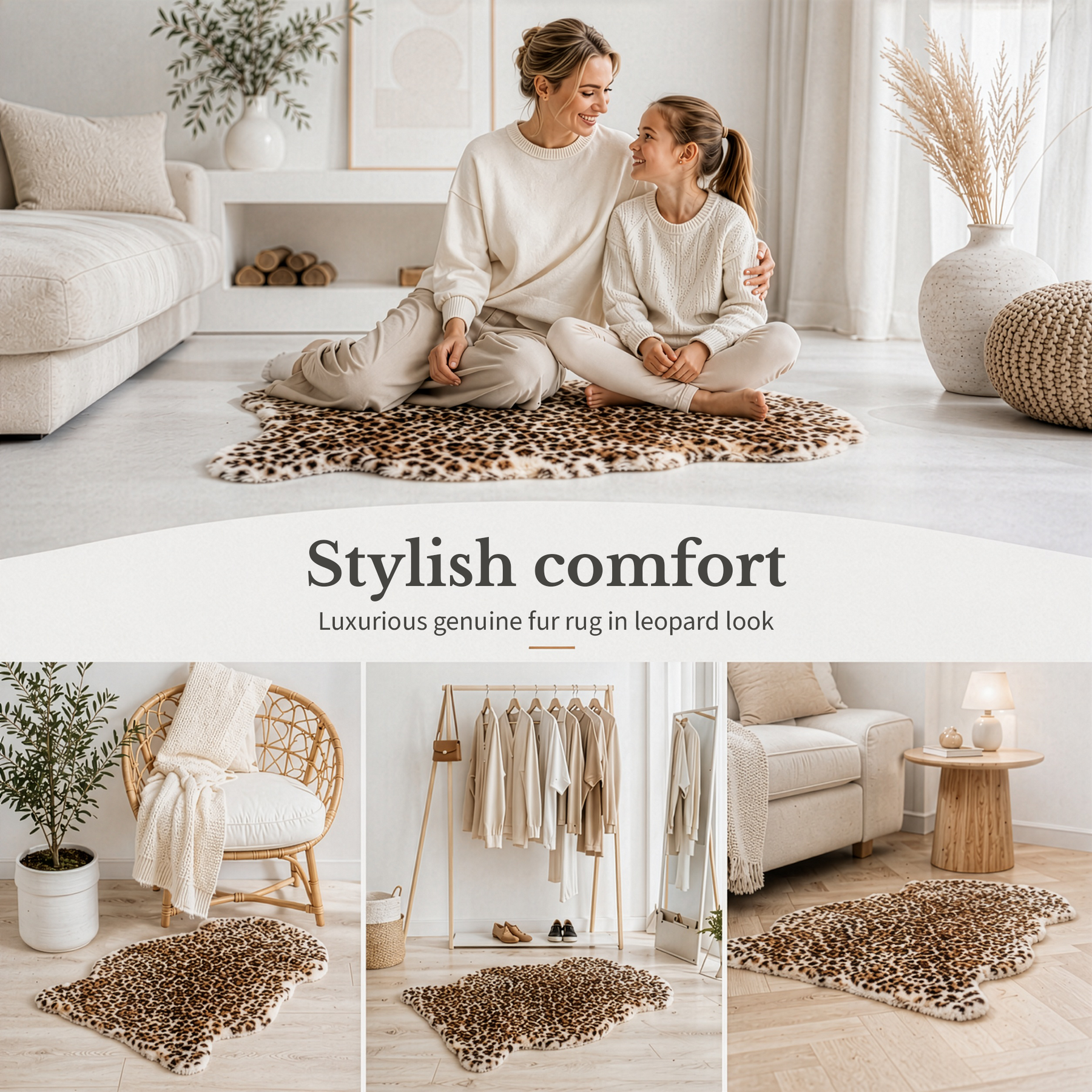 Design lammeskind | Audrey | Ægte lammeskind af 100 % fåreuld | Blødt & Naturligt