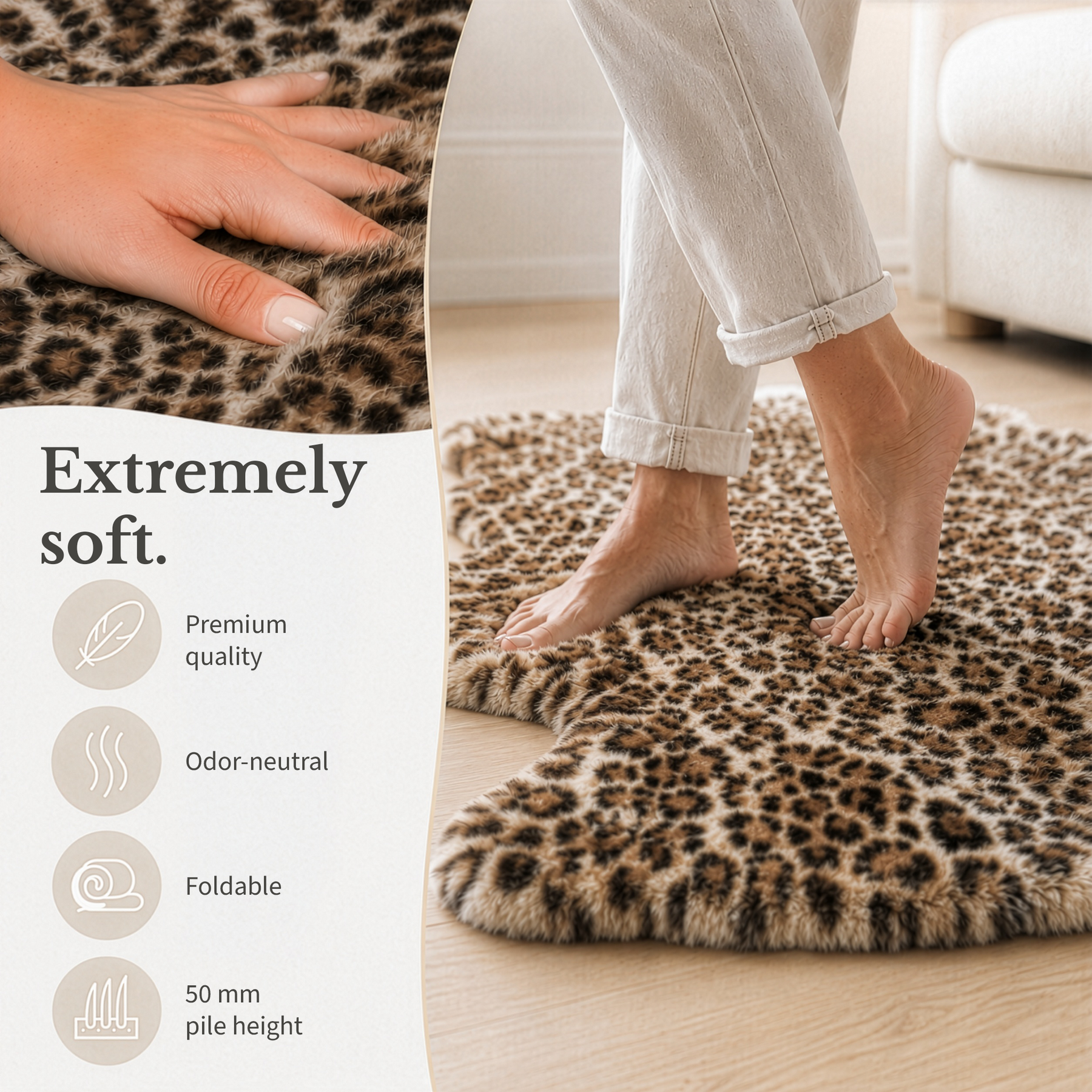 Design lammeskind | Audrey | Ægte lammeskind af 100 % fåreuld | Blødt & Naturligt