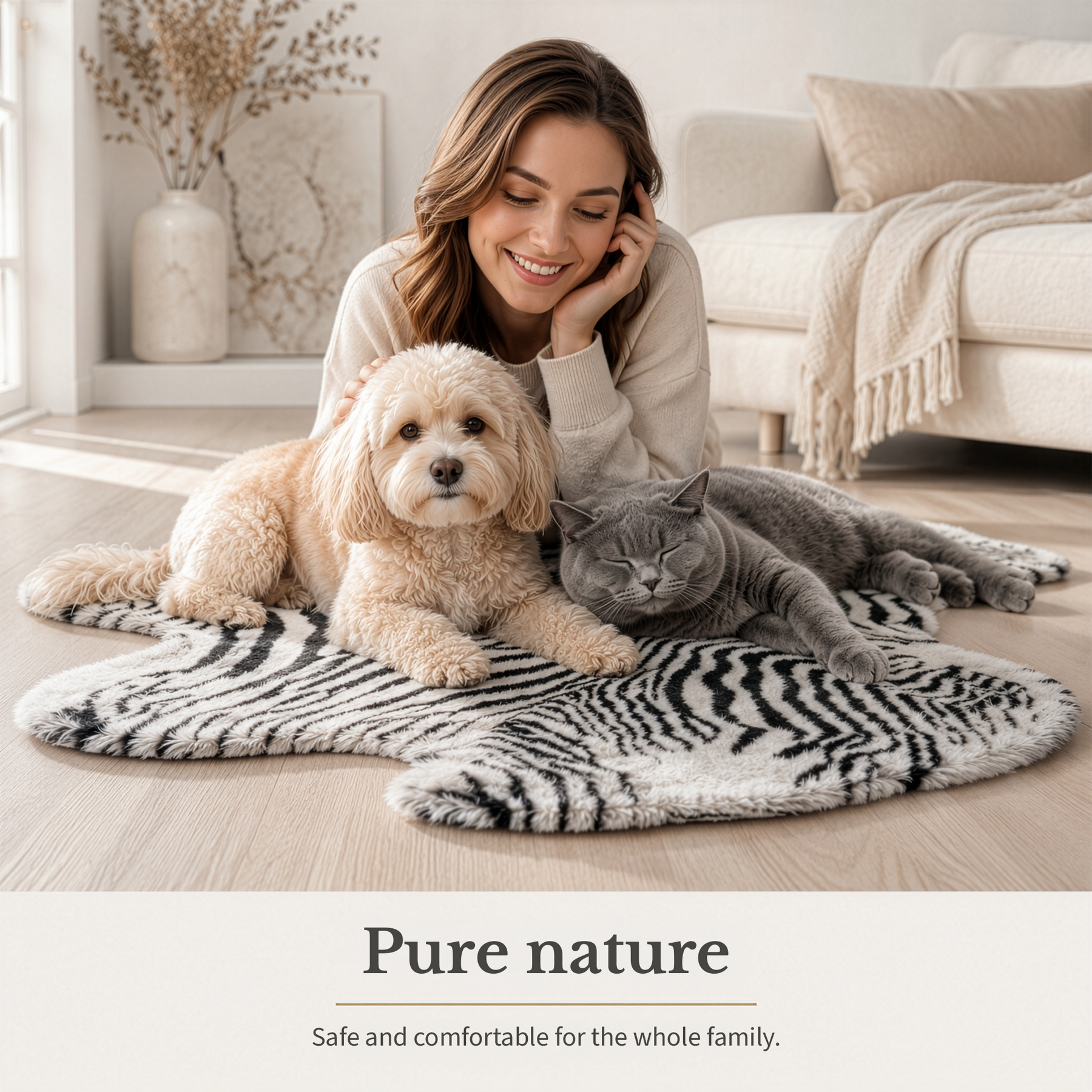 Design lammeskind | Audrey | Ægte lammeskind af 100 % fåreuld | Blødt & Naturligt