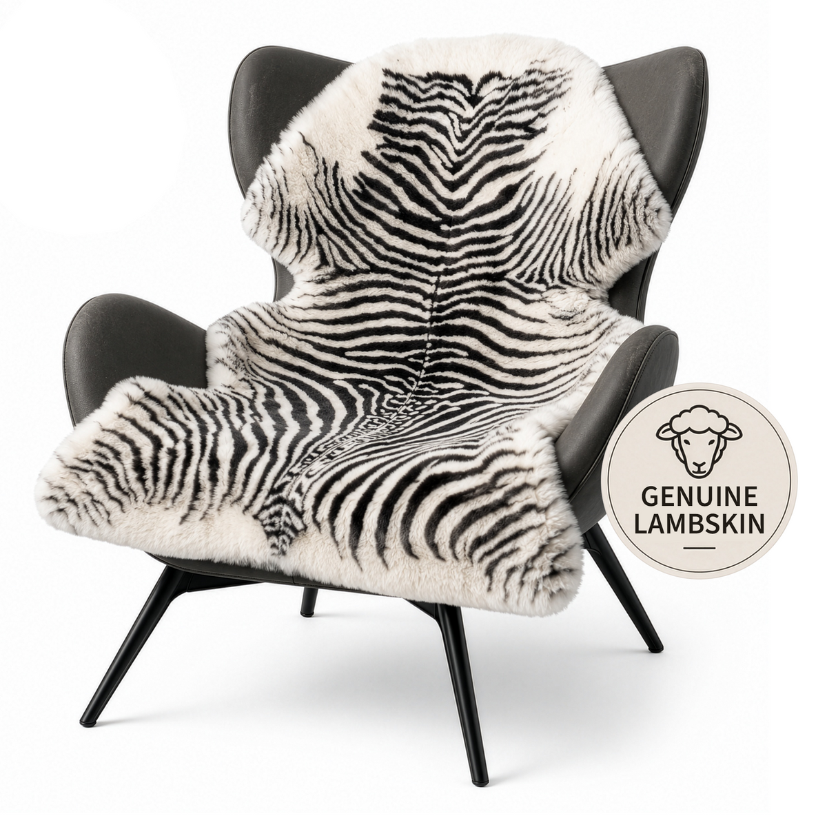 Design lammeskind | Audrey | Ægte lammeskind af 100 % fåreuld | Blødt & Naturligt