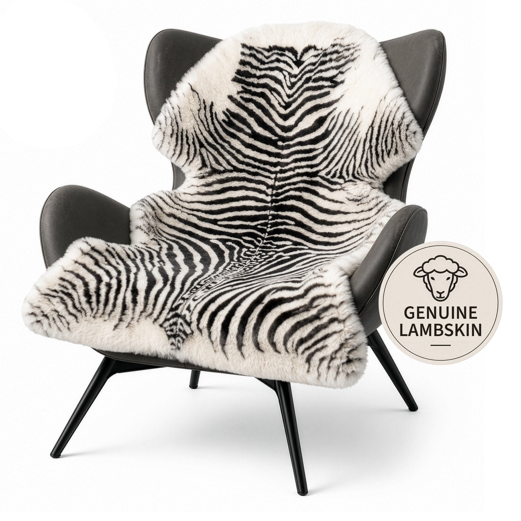 Design lammeskind | Audrey | Ægte lammeskind af 100 % fåreuld | Blødt & Naturligt