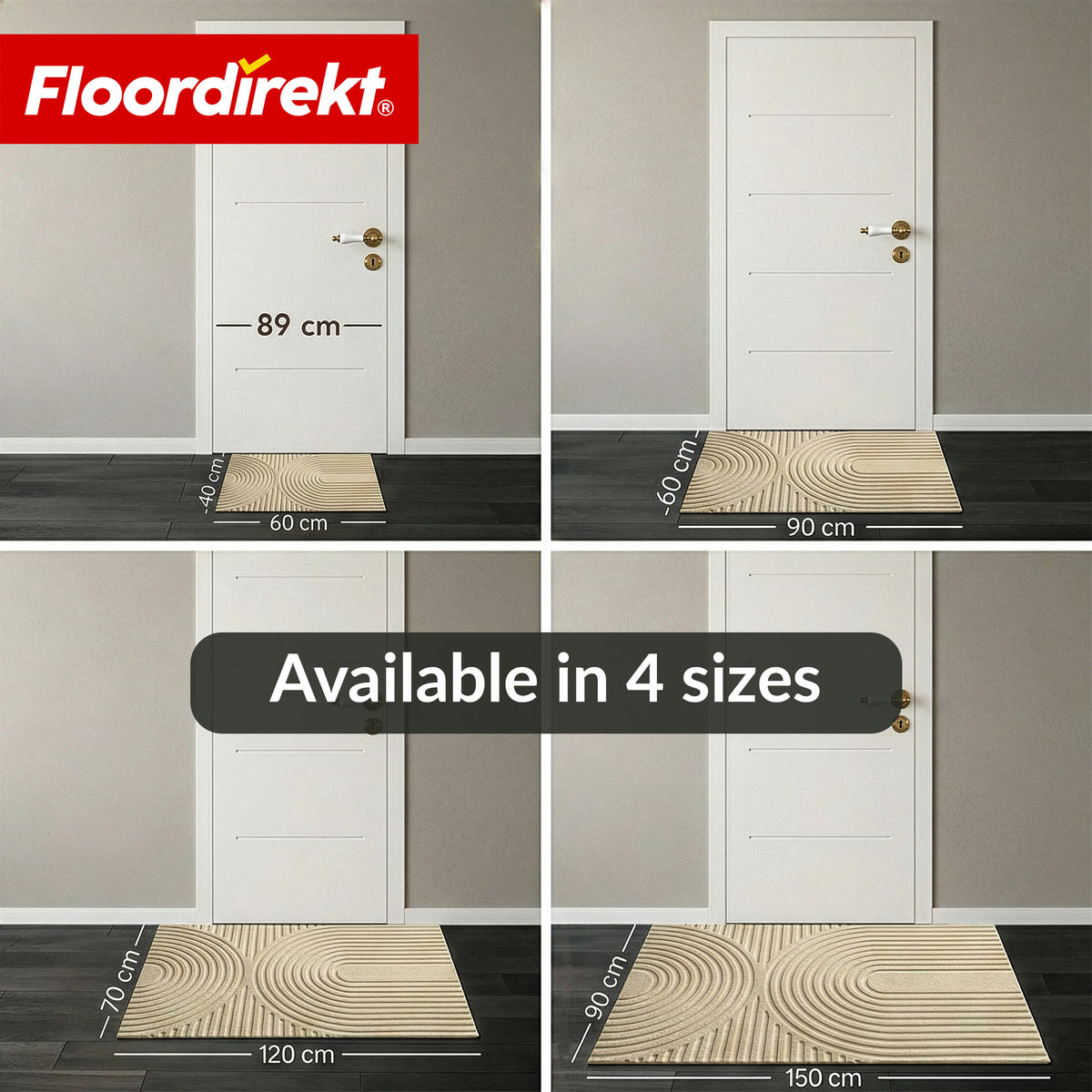 Smudsmåtte | Circa | Vaskbar dørmåtte til inde & ude | Skridsikker dørmåtte med TPE-bagside