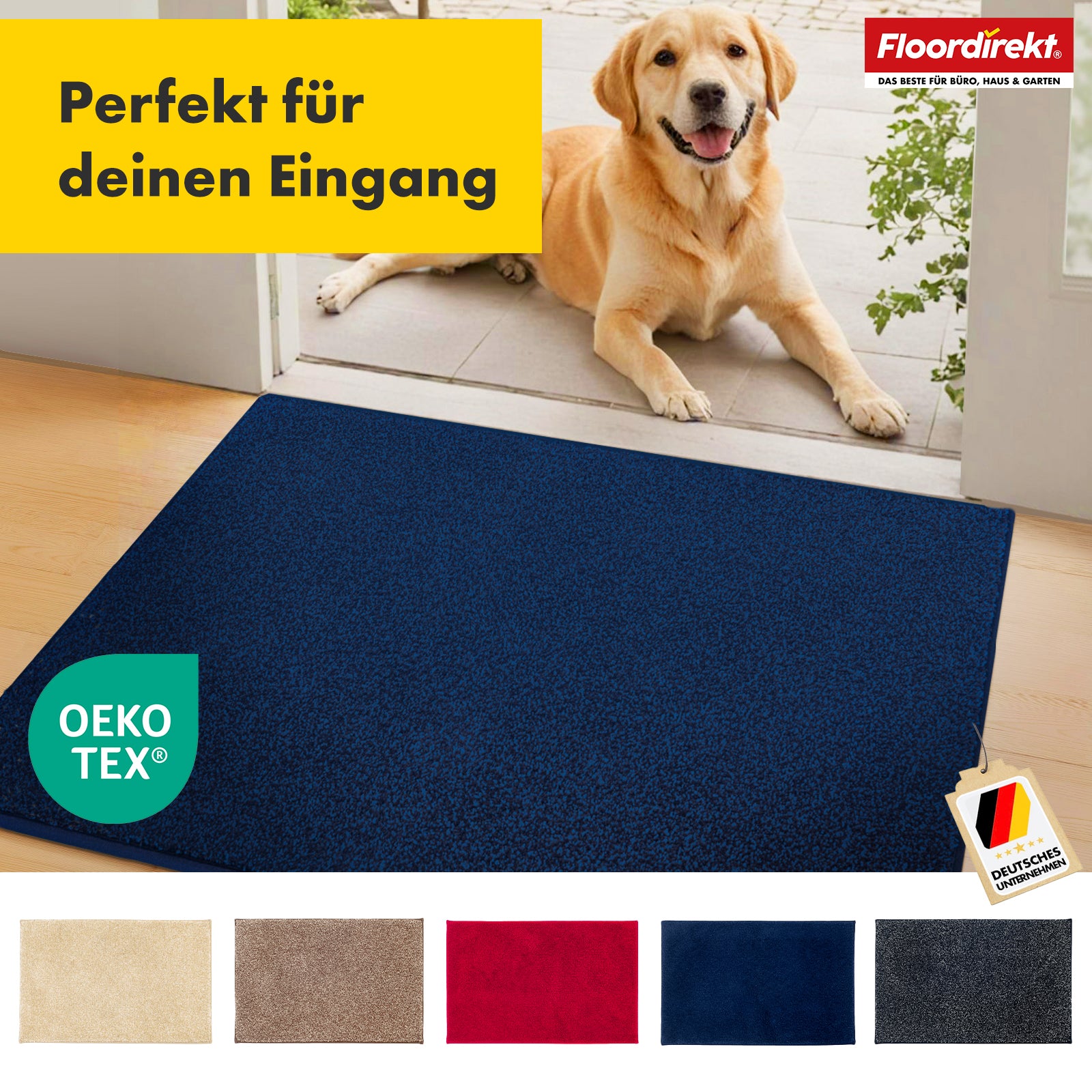 Snavsfangermåtte | Nasa | Blød og vandabsorberende fodmåtte af polyester med skridsikker underside | Forskellige farver og størrelser