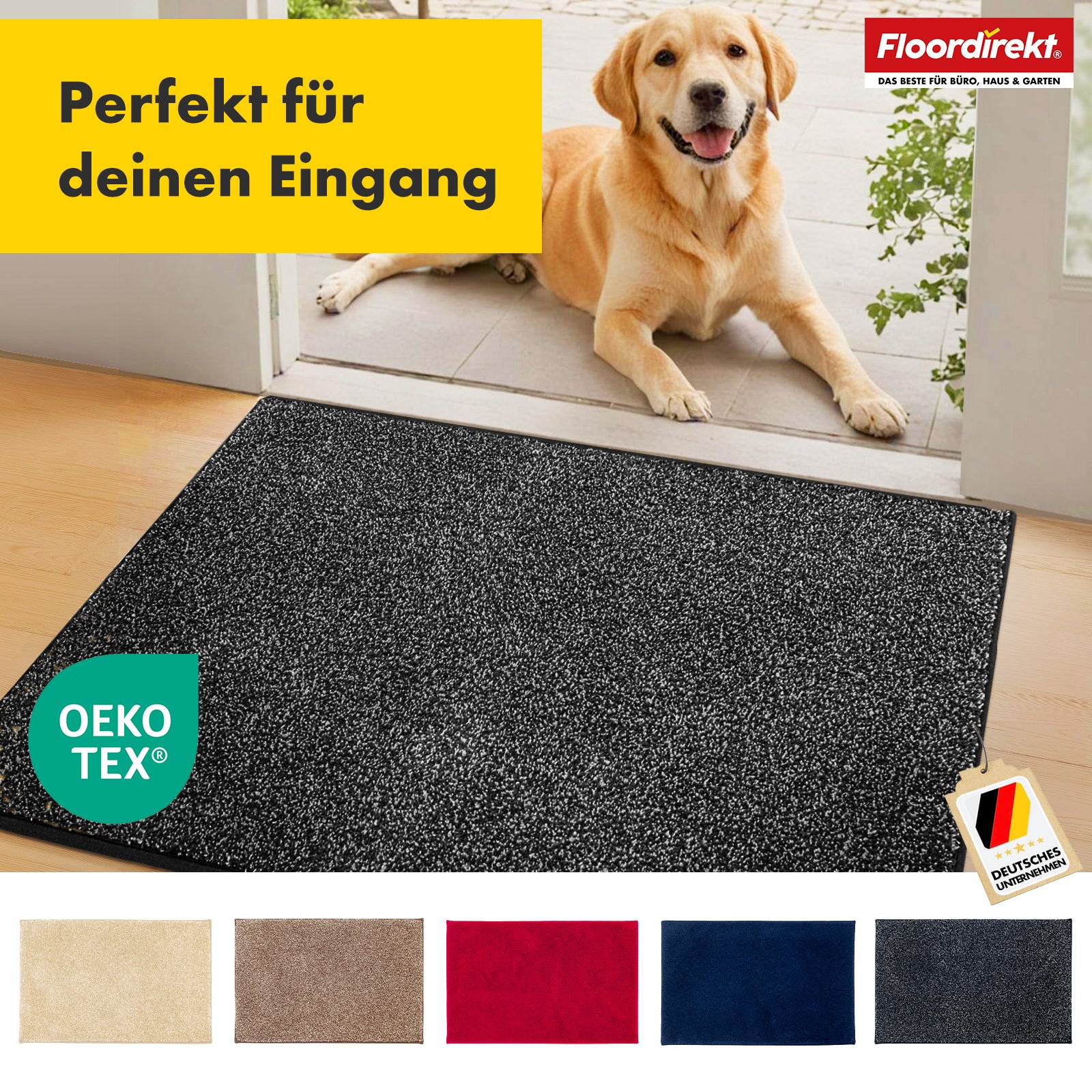 Snavsfangermåtte | Nasa | Blød og vandabsorberende fodmåtte af polyester med skridsikker underside | Forskellige farver og størrelser