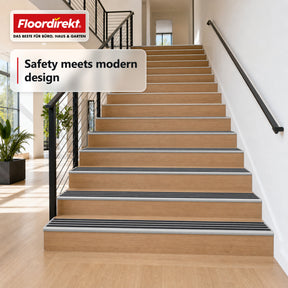 Trappenæseprofil | Titan | Skridsikkert aluminiumsprofil med skridsikker indlæg