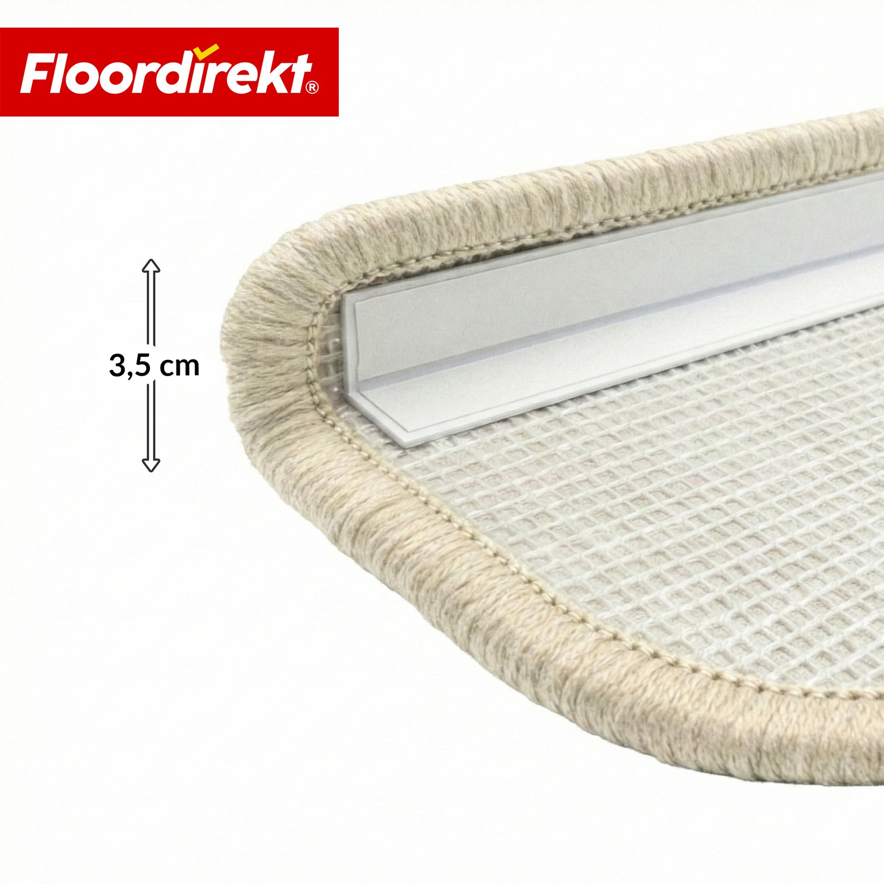 Trappemåtter | Madrid | Halvrund shaggy trappetrinsmåtte, selvklæbende & lyddæmpende