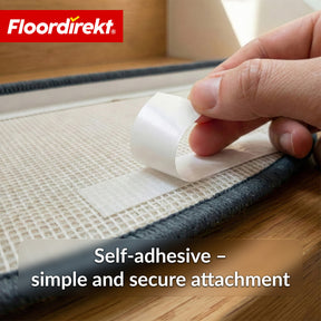 Trappemåtter | Madrid | Halvrund shaggy trappetrinsmåtte, selvklæbende & lyddæmpende