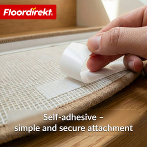 Trappemåtter | Madrid | Halvrund shaggy trappetrinsmåtte, selvklæbende & lyddæmpende