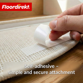 Trappemåtter | Madrid | Halvrund shaggy trappetrinsmåtte, selvklæbende & lyddæmpende