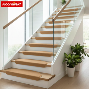 Velour-trappemåtte | Wien | Halvrund, skridsikker trappemåtte i robust polypropylen | Trappebeskyttelse, lyddæmpende & antistatisk | Fås i 4 moderne farver