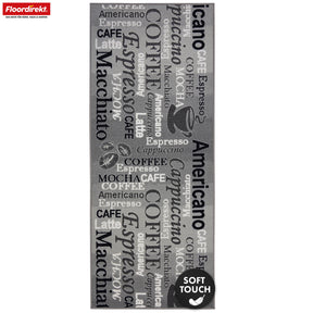 Tæppeløber | Coffee | Moderne køkkenløber med kaffemotiver | Skridsikker, slidstærk & nem at rengøre