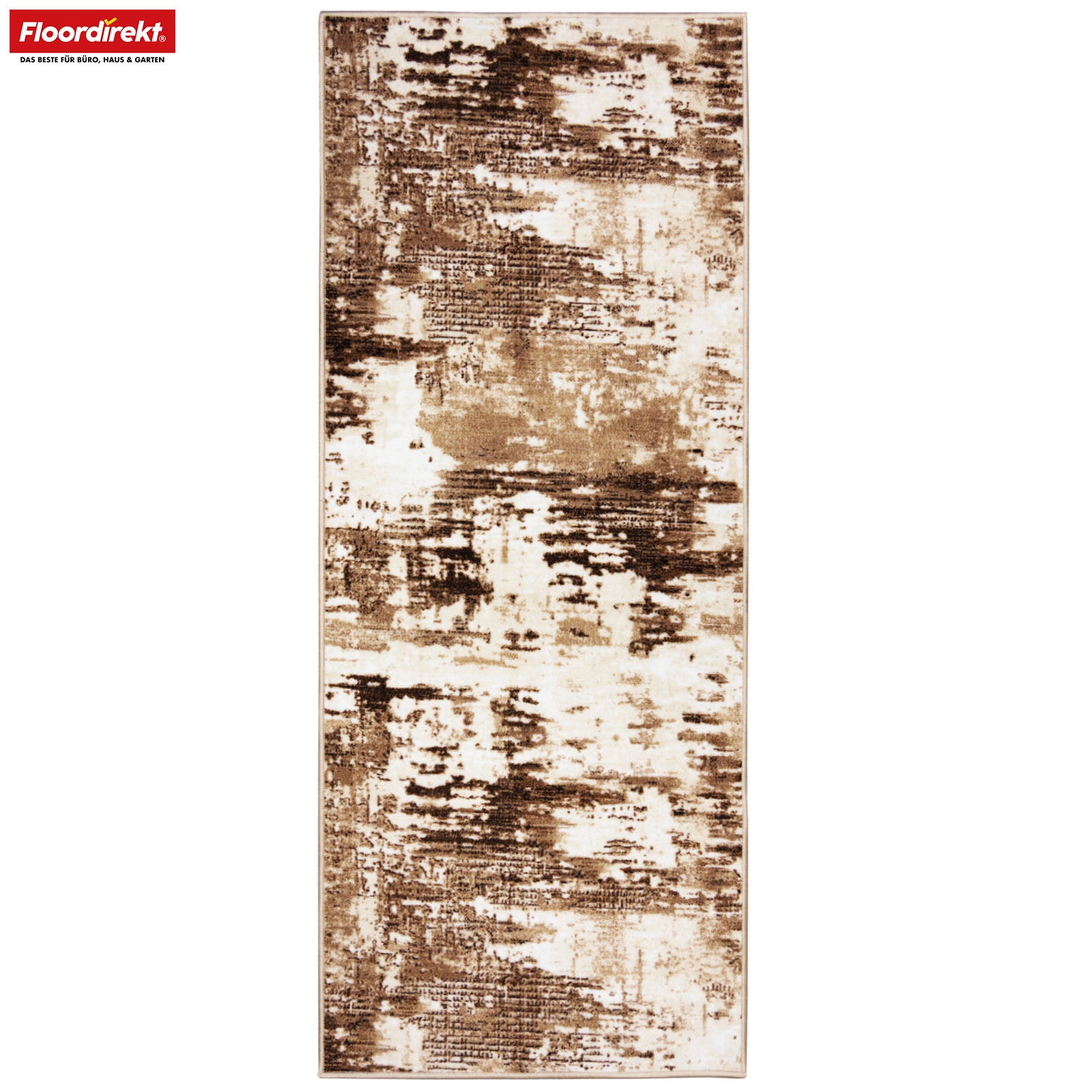 Tæppeløber | Ravena | Moderne løber i antracit & brun | Abstrakt design med skridsikker gummibagside | Slidstærk & let at vedligeholde