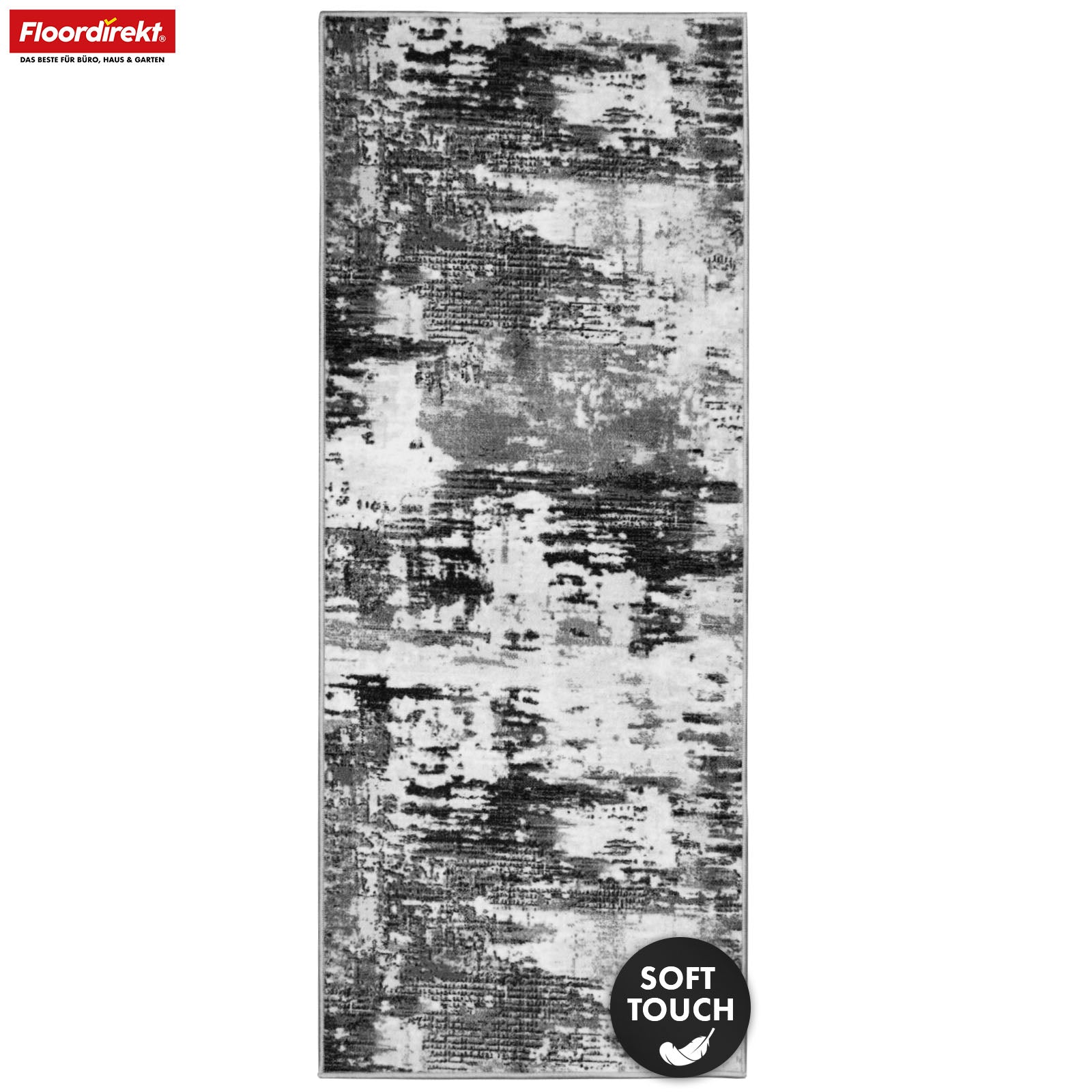 Tæppeløber | Ravena | Moderne løber i antracit & brun | Abstrakt design med skridsikker gummibagside | Slidstærk & let at vedligeholde