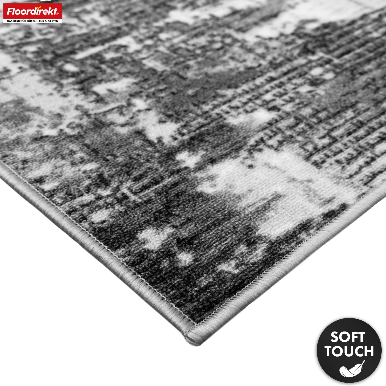 Tæppeløber | Ravena | Moderne løber i antracit & brun | Abstrakt design med skridsikker gummibagside | Slidstærk & let at vedligeholde