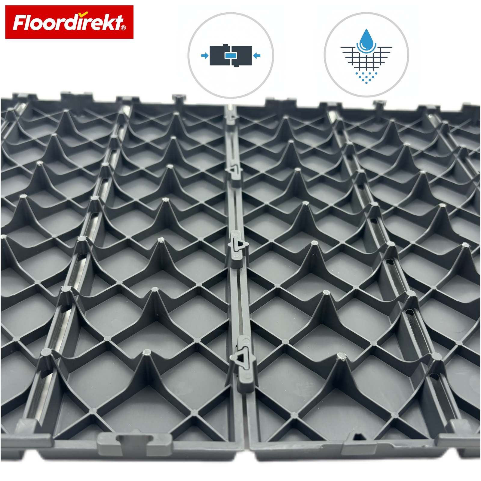 Terrassefliser | Elyse | Grå | 30x30 cm klikfliser i polypropylen | Vejrbestandige, nemme at rengøre & lette at lægge