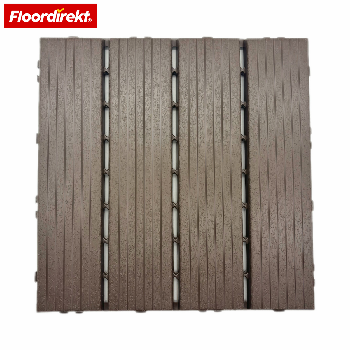 Terrassefliser | Majestic | Brun | 30x30 cm Klikfliser i træplanke-look | Vejrbestandige & nemme at vedligeholde