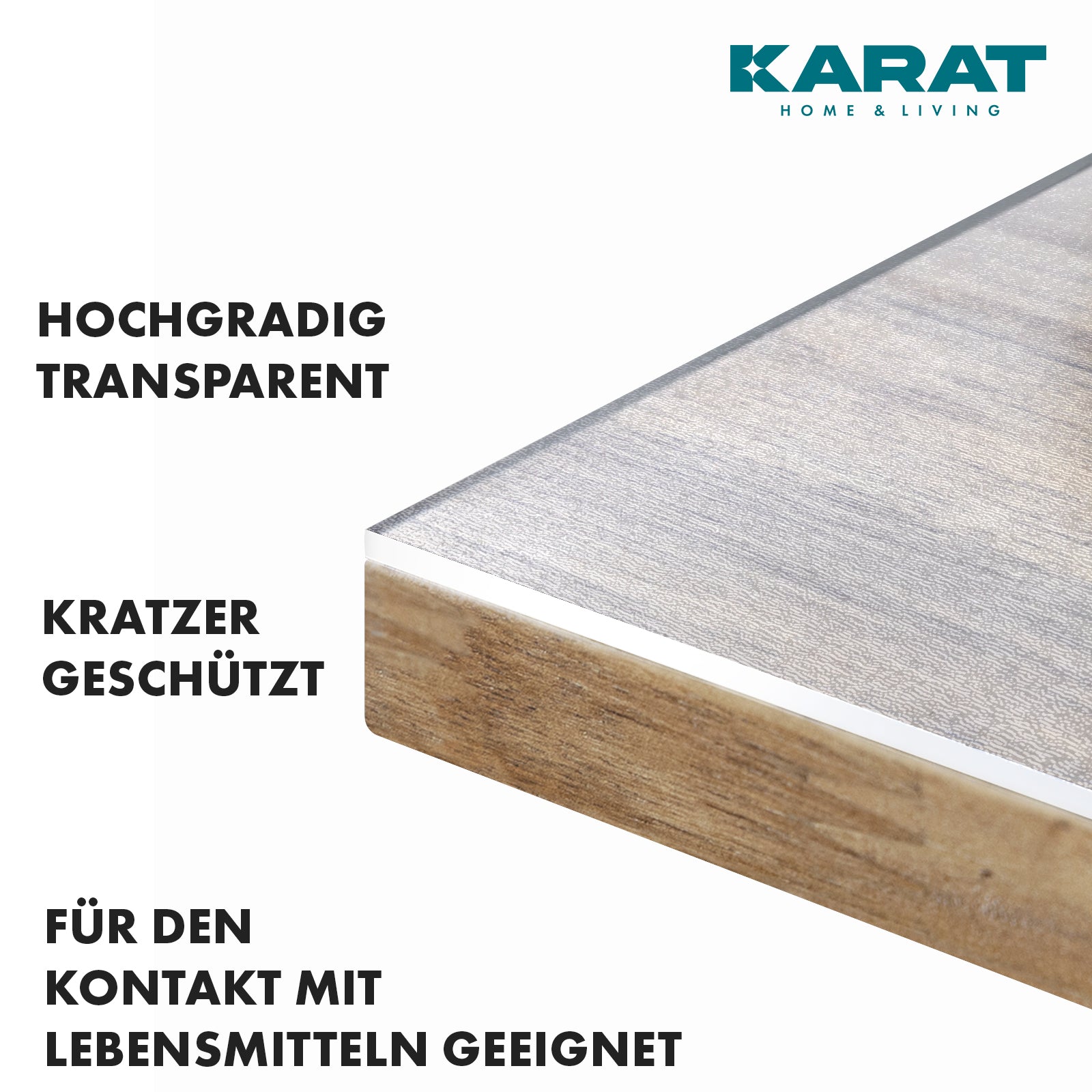 Gennemsigtig, mat bordfolie med lige snit | Crystal | Mat beskyttelsesfolie til borde | Skræddersyet tilskæring