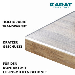 Gennemsigtig, mat bordfolie med lige snit | Crystal | Mat beskyttelsesfolie til borde | Skræddersyet tilskæring