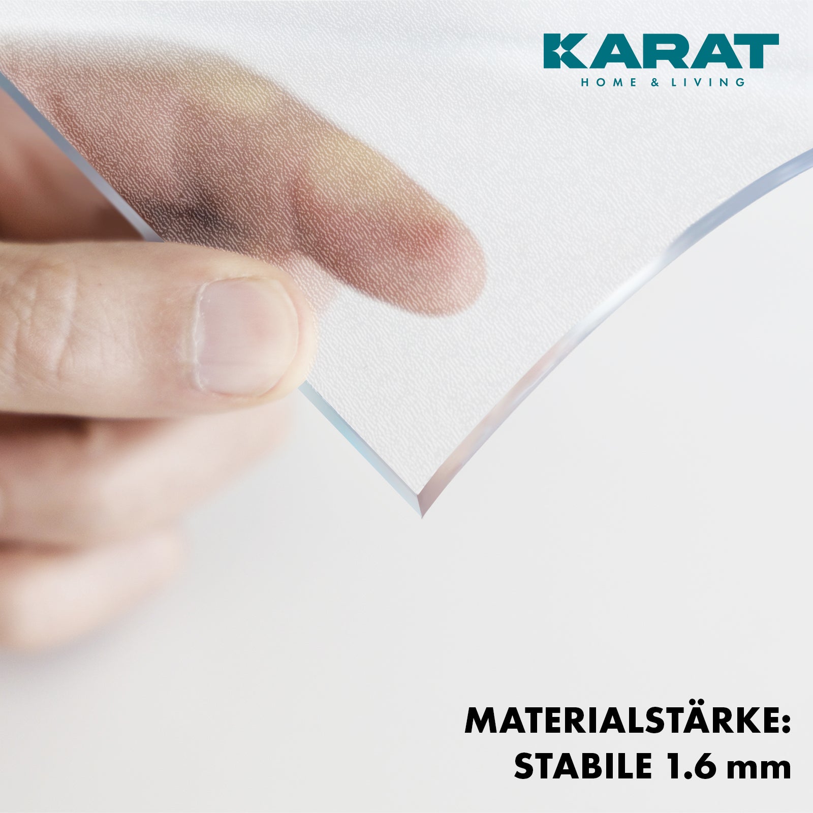 Gennemsigtig, mat bordfolie med skrå kant | Crystal | Mat beskyttelsesfolie til borde | Individuel tilskæring