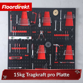 Værktøjsvæg | Parker | Hulplade sæt i metal med tilbehør | Værktøjsholder til værksted & garage