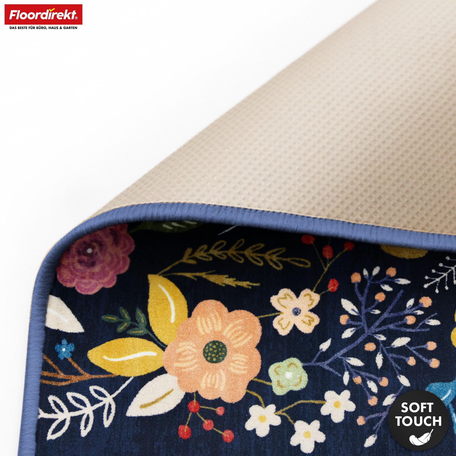 Boligtæppe | Damaskus | Moderne tæppe med blomsterdesign | Skridsikkert, slidstærkt & nemt at vedligeholde | Fås i flere størrelser