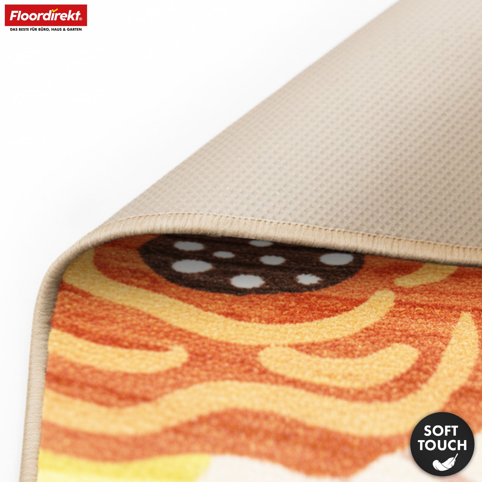 Boligtæppe | Fleur | Moderne tæppe med farverigt blomstermønster | Skridsikkert, slidstærkt & nemt at vedligeholde | Fås i flere størrelser