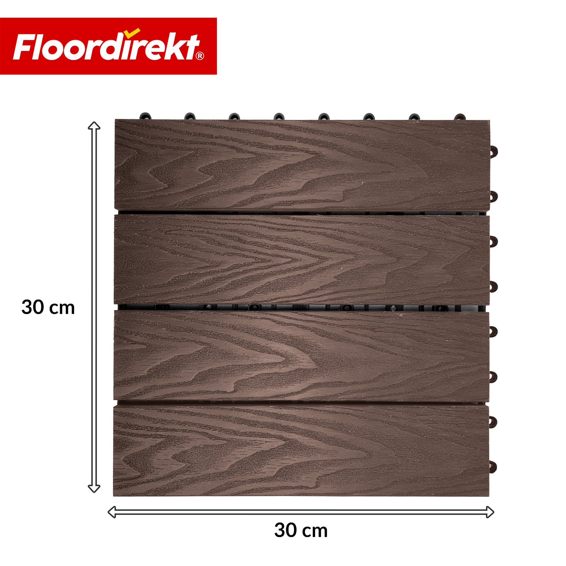 WPC-terrasseflise | Noble 3D | Moderne klikflise 30 x 30 cm til altan & terrasse