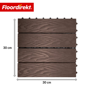 WPC-terrasseflise | Noble 3D | Moderne klikflise 30 x 30 cm til altan & terrasse