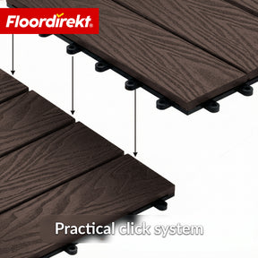WPC-terrasseflise | Noble 3D | Moderne klikflise 30 x 30 cm til altan & terrasse