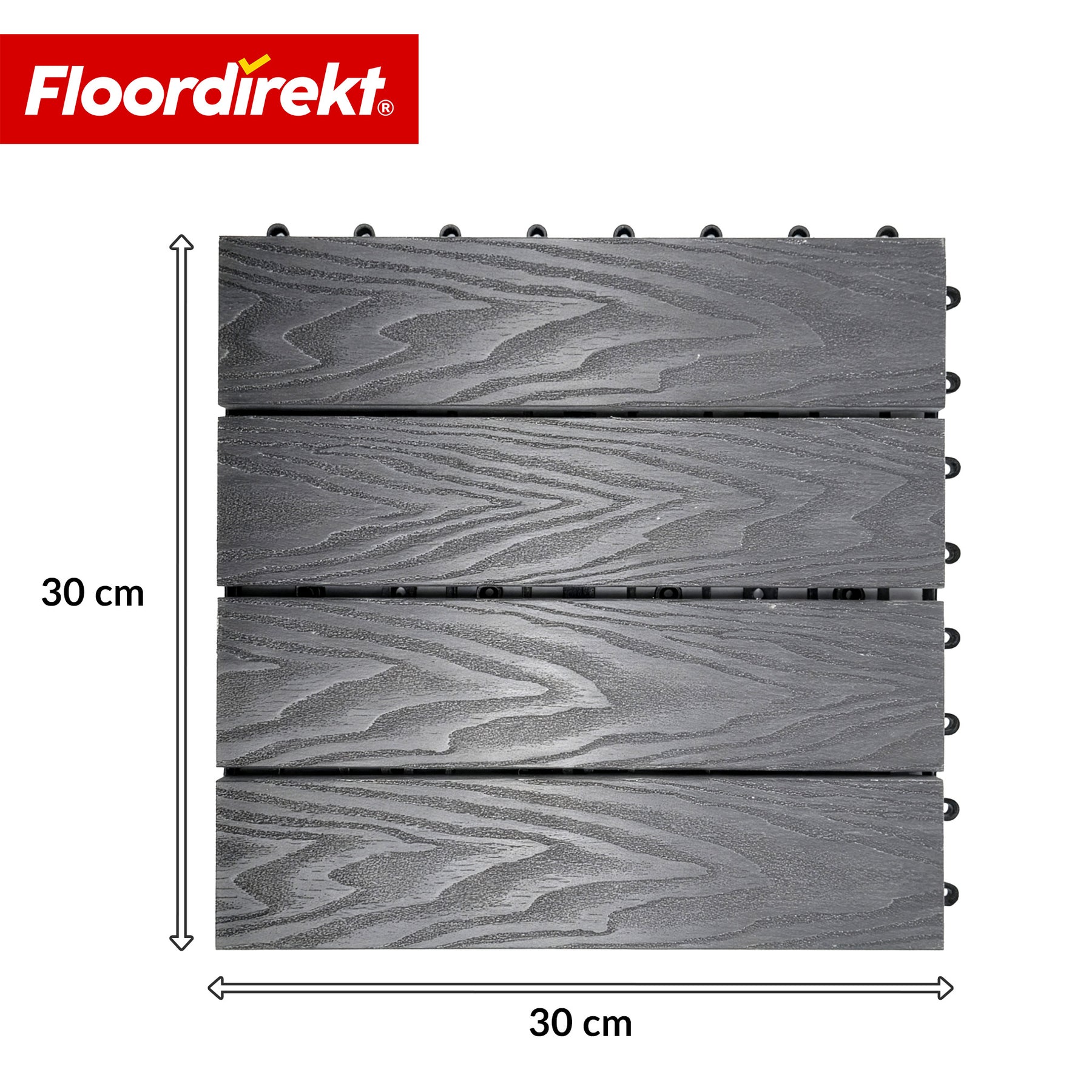 WPC-terrasseflise | Noble 3D | Moderne klikflise 30 x 30 cm til altan & terrasse