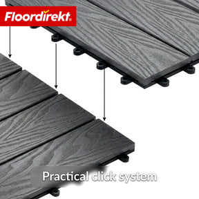 WPC-terrasseflise | Noble 3D | Moderne klikflise 30 x 30 cm til altan & terrasse