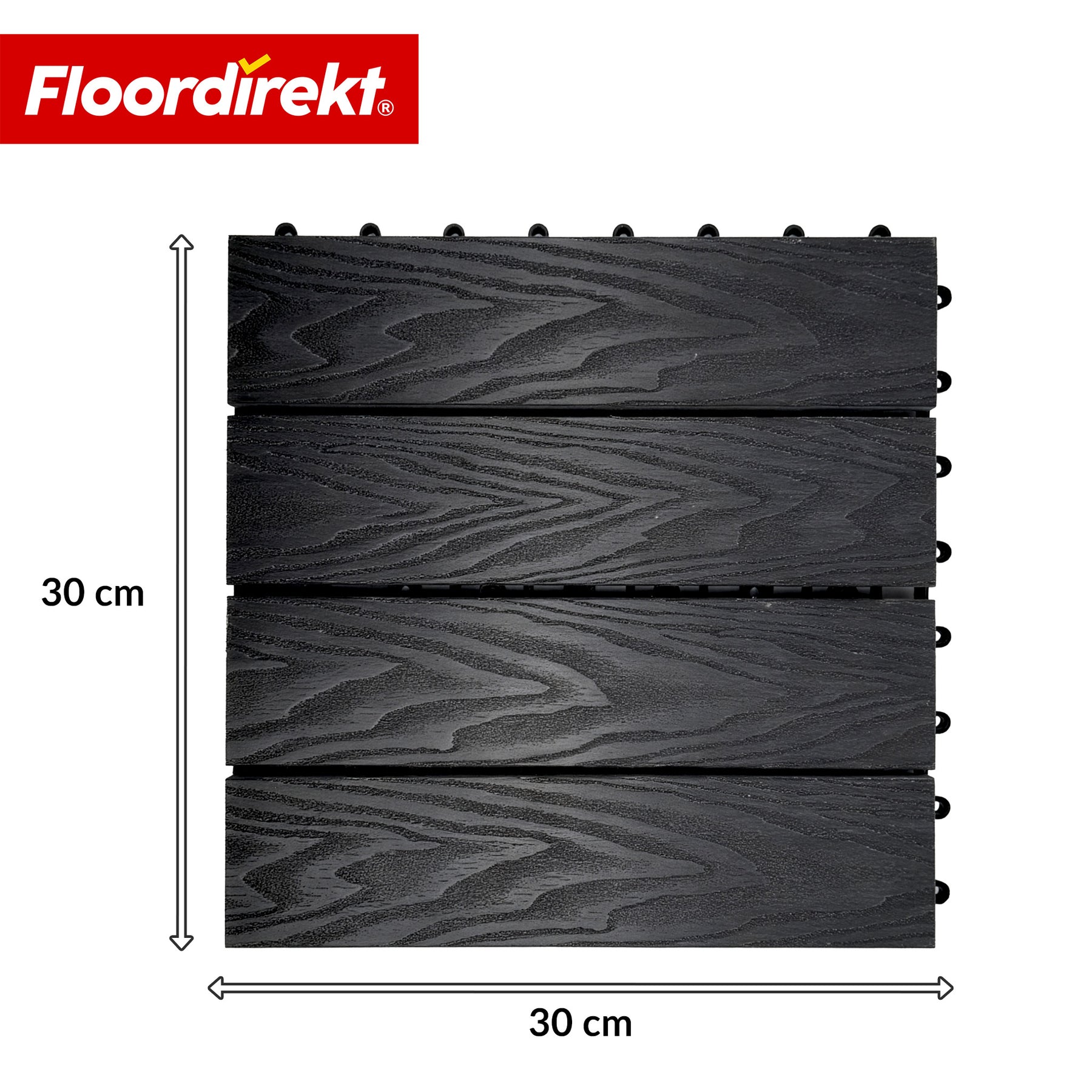 WPC-terrasseflise | Noble 3D | Moderne klikflise 30 x 30 cm til altan & terrasse