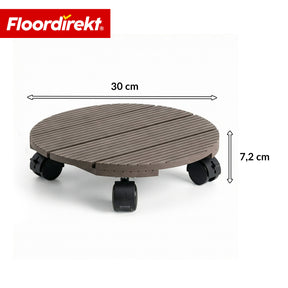 WPC-plantevogn | Countess | Rulleunderlag Ø 30 cm | 4 drejehjul 360° & bremse | belastbar op til 80 kg