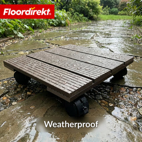 WPC-plantevogn | Marquis | Rulleunderlag 30 x 30 cm | 360° drejehjul med bremse | Belastningsevne op til 80 kg