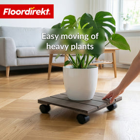 WPC-plantevogn | Marquis | Rulleunderlag 30 x 30 cm | 360° drejehjul med bremse | Belastningsevne op til 80 kg