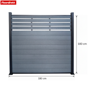 WPC Hegn | Elba | 180x180 cm Antracit | Vejrbestandigt, UV-stabilt & vedligeholdelsesfrit med aluminiumsstolper